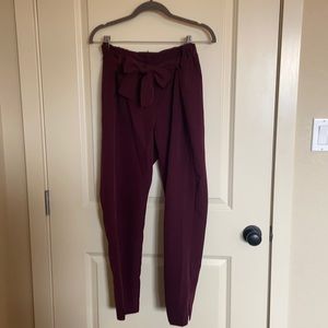 Burgundy eclipse trousers with tie